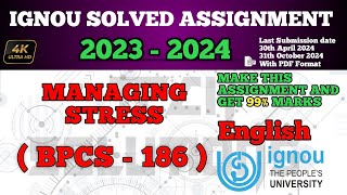 BPCS 186 SOLVED ASSIGNMENT 202324 IN ENGLISH  BPCS 186 SOLVED ASSIGNMENT 2024  BPCS186 IGNOU [upl. by Ahsirt]