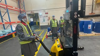 How to operate a Pedestrian Stacker Lift Truck  Training [upl. by Aaronson]