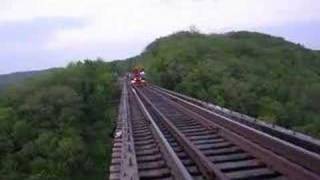 Railroad Motorcar Bridge Crossing1 [upl. by Imik]