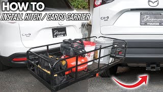 How To Install A Trailer Hitch With Cargo Carrier Attachment  NO WELDING Needed EASY DIY [upl. by Hally]