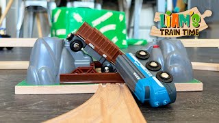 Building a Wooden Train Layout with BRIO 33391 Collapsing Bridge  5000 Viewer Celebration Part 2 [upl. by Dorelia202]