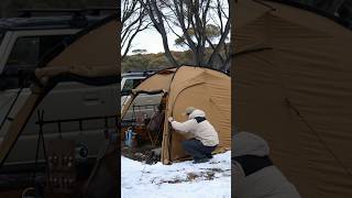 Solo snow camping and campfire cooking🏕️ Enjoy English breakfast and smashed beef burgers🍔 [upl. by Gnivri753]