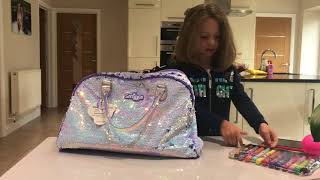 Sienna Reviews Smiggle Weekender Bag And Sequins [upl. by Euqirne]