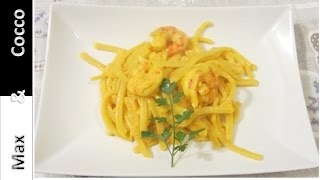 Pasta panna gamberi e zafferano  Scialatielli [upl. by Anertac]