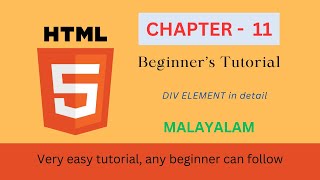 HTML Tutorial for beginners  CHAPTER  11  Div element in HTML  MALAYALAM  html justeasy [upl. by Coop]