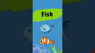 Learn the Word amp Sound of a Fish 🐟  Fun Animal Sounds for Kids shorts geniusglowgalaxy [upl. by Ahtinak65]