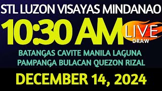 Stl Result Today 1030 am draw December 14 2024 Saturday Luzon Visayas and Mindanao Area LIVE [upl. by Eanehs]