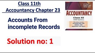 Accounts From incomplete Records Solution no 1 DK Goel [upl. by Anihsat718]