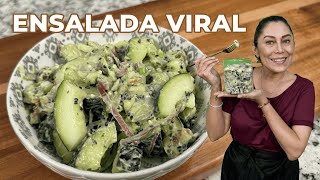 ENSALADA VIRAL DE PEPINO CON ADEREZO LICHT Más FIBRA PBajar Colesterol Estreñimiento Inflamación [upl. by Laktasic589]