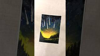 easy sky painting tutorial  satisfying art  easy acrylic painting  Meteor Shower Magic art diy [upl. by Gray185]