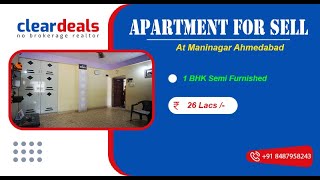 1 BHK Apartment for Sell in Swapna Palace Apartment Maninagar Ahmedabad at No Brokerage Cleardeals [upl. by Shandeigh236]