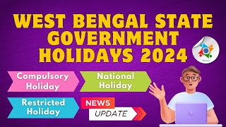 West Bengal Govt Holiday List 2024 PDF  Public Holiday List 2024 West Bengal Government [upl. by Ugo]