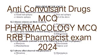 Anti Convulsant Drugs MCQ PHARMACOLOGY MCQrrb pharmacist medicalexam biology pharma mcq neet [upl. by Simetra]