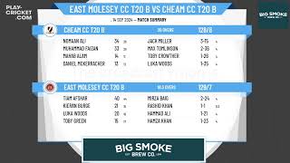 East Molesey CC T20 B v Cheam CC T20 B [upl. by Belmonte]