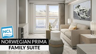 Norwegian Prima  Family Suite with Master Bedroom amp Balcony Tour amp Review 4K  NCL PR1MA Cat SJ [upl. by Gilbertine10]