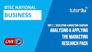 Analysing amp Applying the Market Research Pack  BTEC National Business Unit 2 [upl. by Bigot]