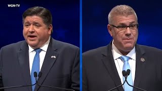 Gov Pritzker Darren Bailey face off in heated 1st debate [upl. by Darci]