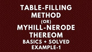 Table filling method  MyhillNerode Theorem  Minimization of DFA  Basics  Solved example1 [upl. by Nesiaj]