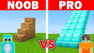 Minecraft NOOB vs PRO LONGEST STAIRCASE BUILD CHALLENGE [upl. by Edac748]