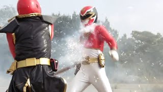 Gedou Shinken Red Vs Gosei Red Legendado PT  Goseiger Vs Shinkenger [upl. by Canada]