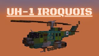 Minecraft How to build a Helicopter in Minecraft UH1 Iroquois Minecraft Helicopter Tutorial [upl. by Nairoc71]