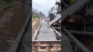 Concrete pouring process of retaining wall [upl. by Sid]