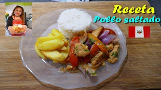 POLLO SALTADO  RECETA FACIL Y CASERA  COMIDA PERUANA [upl. by Zeiler]