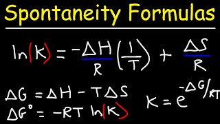 Entropy Enthalpy amp Gibbs Free Energy  Chemistry Spontaneity Formulas [upl. by Ecydnac]