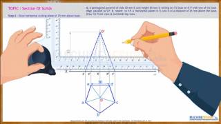 Section of solids Pentagonal Pyramid digital version [upl. by Adlaremse]