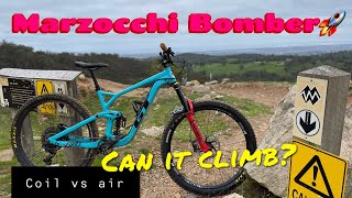 Coil vs Air  Trail Climbs vs Descending  Marzocchi Bomber CR coil review  Eagle MTB park [upl. by Mayap965]