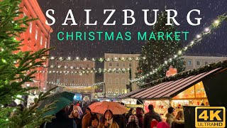 Salzburg Christmas Markets 2023 🇦🇹 Heavy Snowfall Walking Tour 2023 [upl. by Emeric]