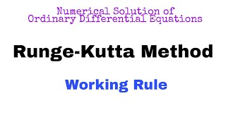 35 RungeKutta Method  Working Rule  Complete Concept [upl. by Inhoj]