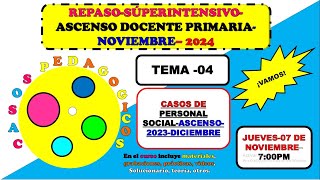 TEMA4ASCENSOPRIMARIAPERSONALSOCIAL ASCENSO 2023 APLICADO EL 3 DE DICIEMBRE [upl. by Alyek17]