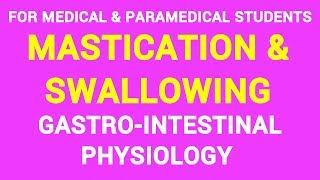 04 MASTICATION amp SWALLOWING  DEGLUTITION  GIT PHYSIOLOGY [upl. by Ailefo850]