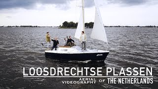 Sailing on the Loosdrechtse Plassen The Netherlands  Aerial Videography 4K 30fps [upl. by Ruy194]