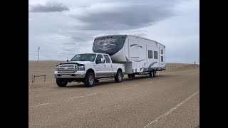 60 Powerstroke With 5quot Straight Pipe Towing a Trailer [upl. by Nolyarg]