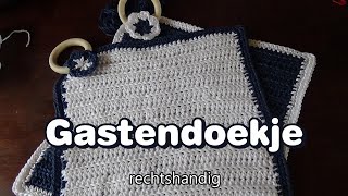 Haken  tutorial 574 Gastendoekje [upl. by Natsreik]