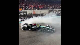 Lewis Hamilton farewell to Mercedes doughnuts one final time in abu dhabi f1 mercedesf1 hamilton [upl. by Ahseret]