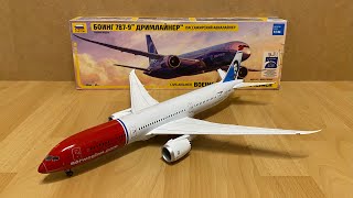 Assembly  Zvezda 1144 scale Boeing 7879 Norwegian Air Shuttle Freddie Mercury Tail Zocker J [upl. by Leopold]