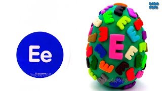 LearnELetterSpelling Words that Start with the Letter ESurprise Egg Play Doh Lesson 5 [upl. by Liliane980]