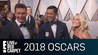 Kelly Ripa amp Mark Consuelos Have a 2018 Oscars Date Night  E Red Carpet amp Award Shows [upl. by Inneg]