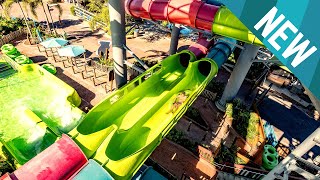 650ftLong Racer Water Slide  Riptide Race NEW 2021 Aquatica Orlando [upl. by Triny]