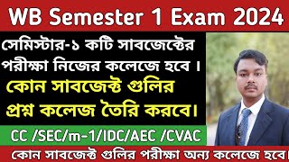 WB Semester 1 exam date 2024  Semester 1 exam date  CU Semester 1 exam date  semester 1 syllabus [upl. by Wyon]