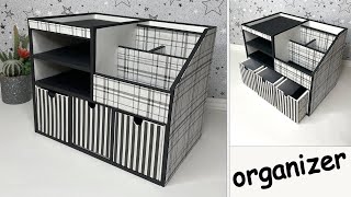 How to make a stylish storage organizer  Cardboard Crafts  Recycling [upl. by Anilas302]