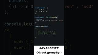 Javascript Object GroupBy Method  BitBuddy shorts [upl. by Aehcim915]