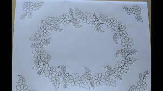 Hand drawing table clothbed sheetcushion cover design for embroideryবিছানার চাদরটেবিলের কাপড় [upl. by Astra]