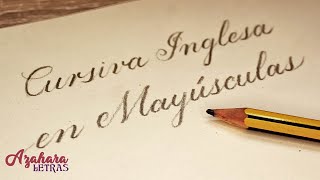 ✏️ Caligrafía Cursiva Inglesa en MAYÚSCULAS con lápiz trazos finos y gruesos [upl. by Nnaer]