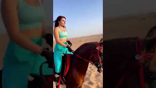 arabian horse riding by arabian beautiful lady in the desert [upl. by Maxia]