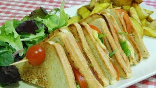 Cómo hacer los tradicionales Sandwich club para una cena completa y deliciosa [upl. by Inez]