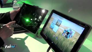 Acer Iconia Tab A510 vs Asus Eee Pad Transformer Prime live  CES 2012 english [upl. by Bernadene629]